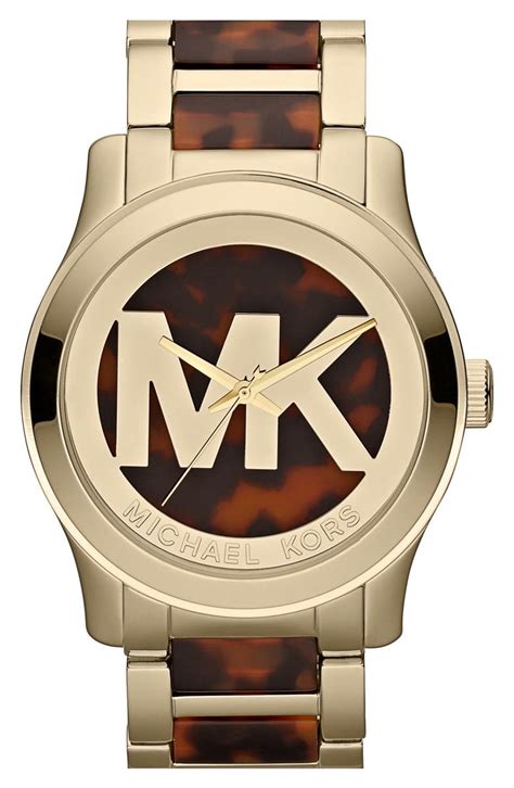 michael kors runway logo dial bracelet watch|Michael Kors Slim Runway Women's Watch, Stainless Steel .